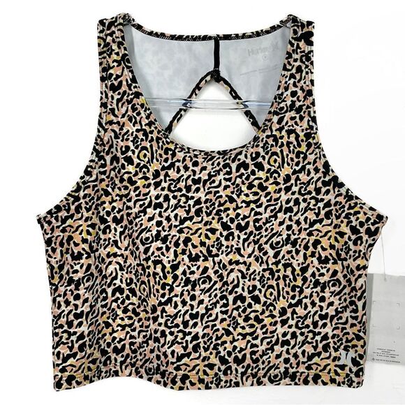 Hurley Wild Party Animal Teardrop Sleeveless Crop Top Medium - Picture 2 of 6